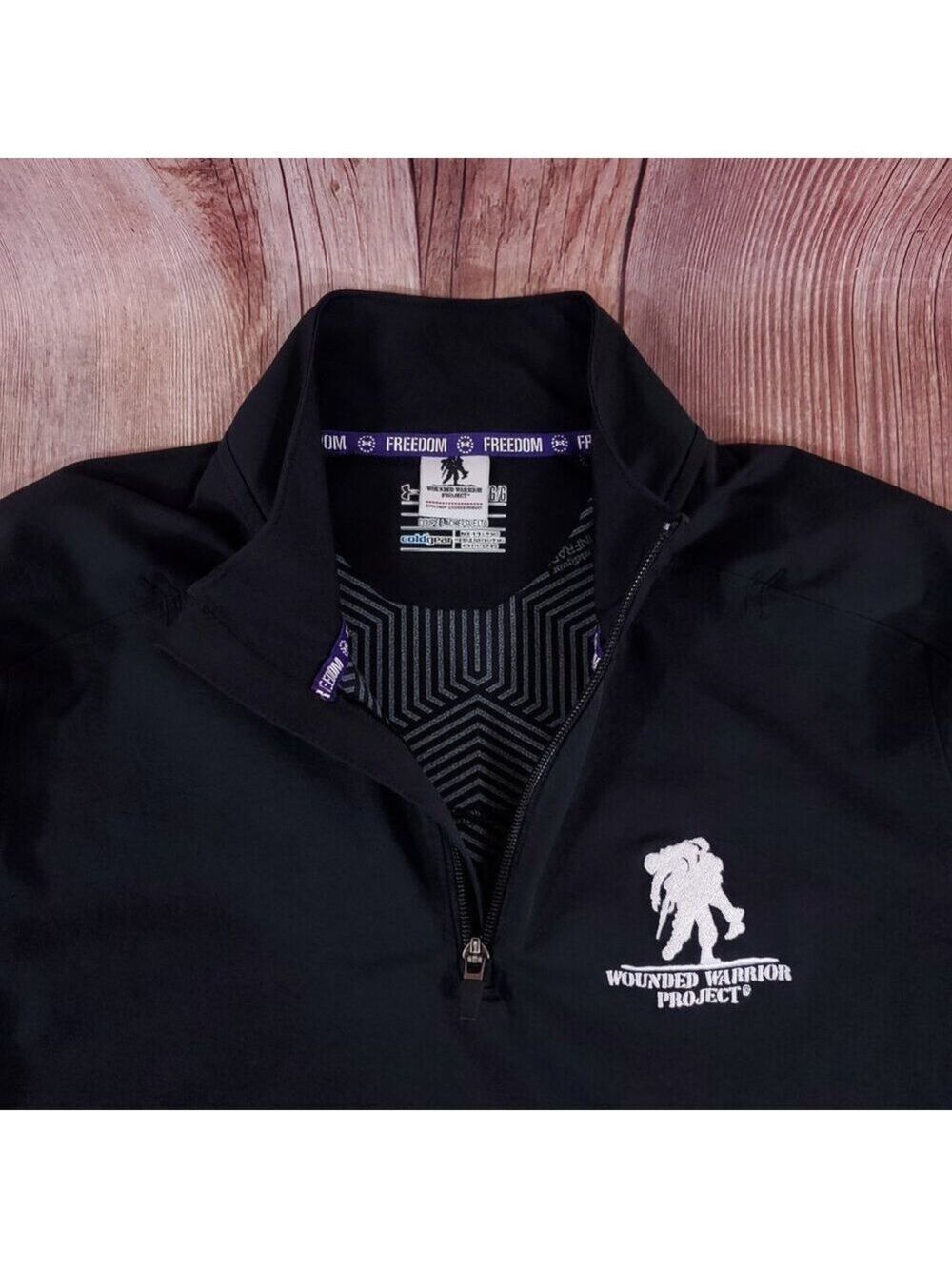 Under Armour ColdGear Wounded Warrior Project Mens Large 1/4 Zip Pullover Black - Picture 6 of 16